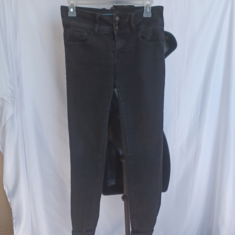 Wax Jeans Butt I Love You Skinny Black Stretch Denim  Womens JRs 9